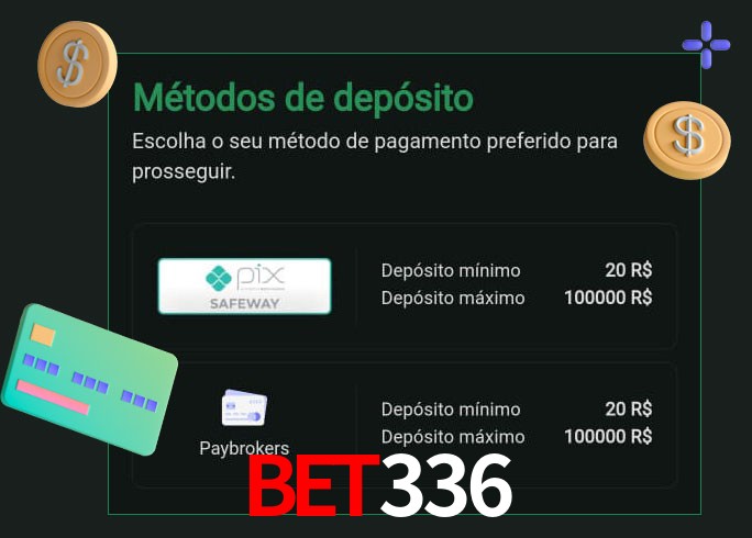 O cassino bet336 oferece uma grande variedade de métodos de pagamento
